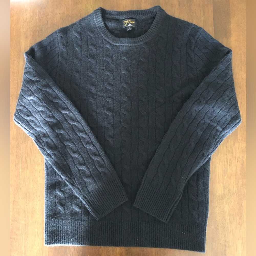 Jcrew 100% cashmere cable crew neck sweater